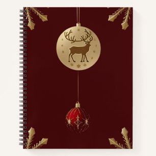 Gouden herten kerstversiering Kerstcadeau Notitieboek