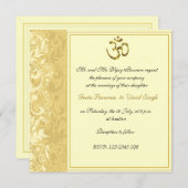 Gouden Hindoe bruiloft Kaart (Voorkant / Achterkant)