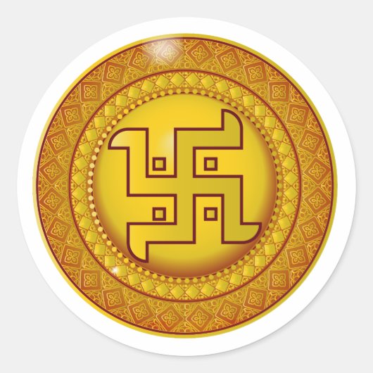Gouden Hindoe Swastik Sticker (Voorkant)
