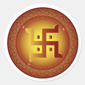 Gouden Hindoe Swastika Divali Sticker