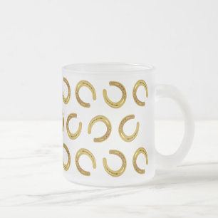 Gouden hoefijzer matglas koffiemok