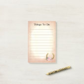 Gouden Hoefijzer met Bloemen Dingen Te Doen Post-i Post-it® Notes (Op bureau)