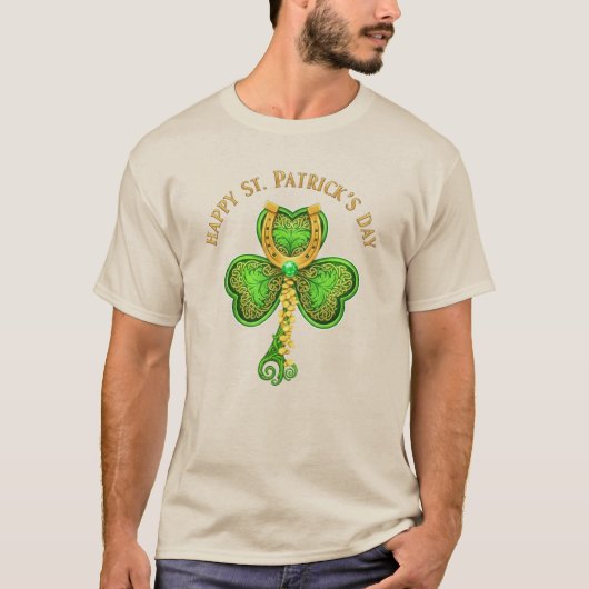 Gouden Hoefijzers Klaver Irish Luck Unisex T-shirt (Voorkant)
