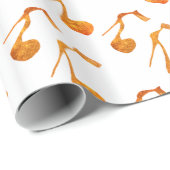 Gouden hoge hak schoenen cadeaupapier (Rol Hoek)