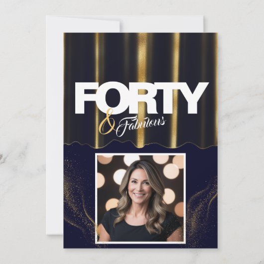Gouden hoge hakken Elegant 40 & Fabulous Verjaarda Kaart (Achterkant)