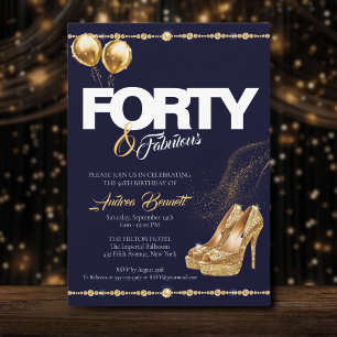 Gouden hoge hakken Elegant 40 & Fabulous Verjaarda Kaart