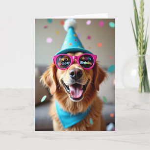 Gouden Hond Verjaardagsportretkaart Kaart