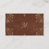 Gouden Honeysuckles in lederen look Visitekaartje (Voorkant)