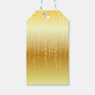 Gouden Honing Amber Ombre Witte Strands Sparkle Cadeaulabel