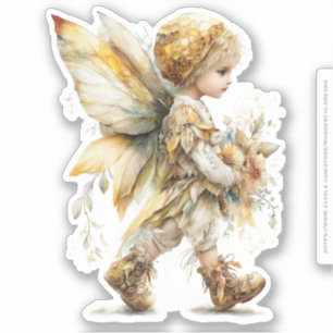 Gouden Honing Feeënwereld – 04 Bloemen dragen Sticker