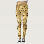 Gouden Honingraat 3D Render Textuur Leggings (Voorkant)