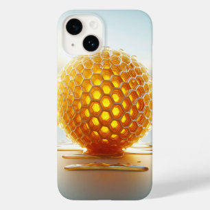 Gouden Honingraat Bol Huls Glanzende Vloeistof Case-Mate iPhone 14 Hoesje