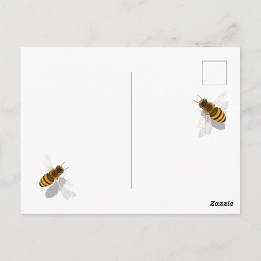 Gouden Honingraat met Honingbijen Custom Briefkaart (Achterkant)