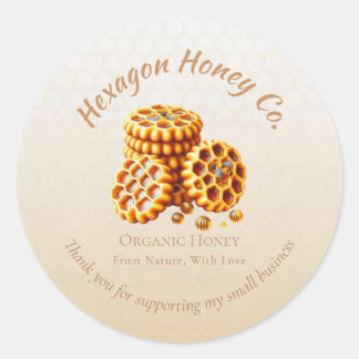 Gouden Honingraten Ronde Sticker