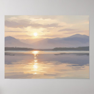 Gouden Horizon bij Schemering Poster