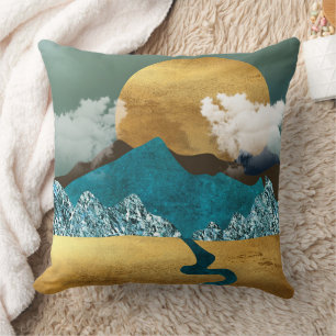 Gouden Horizon met Blauwe Bergen Kussen