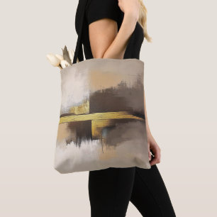 Gouden Horizon – Minimalistisch Abstract Landschap Draagtas