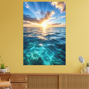 Gouden Horizon Oceaan Canvasprint Canvas Afdruk