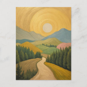 Gouden Horizon Pad Briefkaart