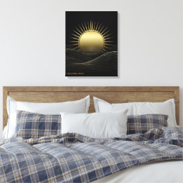 Gouden Horizon Zon Minimalistische Kunst Canvas Ca Afdruk