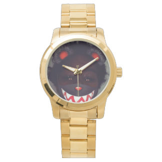 Gouden horloge met mijn gezicht erop