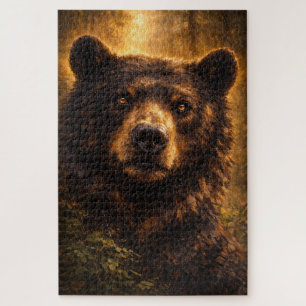 Gouden Hout Beer Wildlife Kunst Puzzel