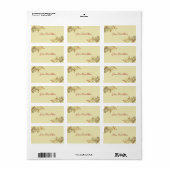 Gouden Hulst Bloeiend Kerst Adreslabel Etiket (Full Sheet)