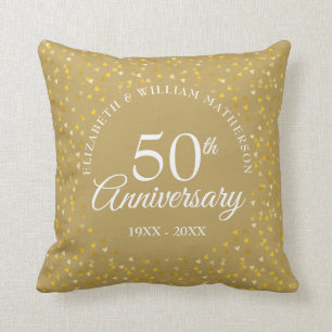 Gouden Huwelijk 50ste Verjaardag Liefdeshartjes Kussen