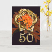 Gouden Huwelijksjubileum Felicitatiekaart Kaart (Gele Bloem)