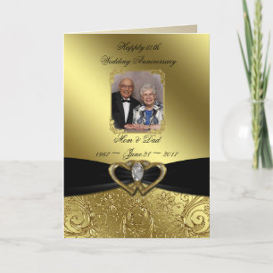 Gouden Huwelijksjubileum Foto Felicitatiekaart Kaart