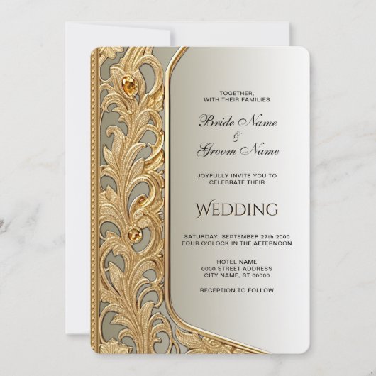 gouden huwelijksuitnodiging kaart (Voorkant)