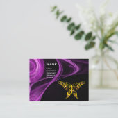 GOUDEN HYPER VLINDER Paarse Ultra Violet Zwart Visitekaartje (Staand voorkant)