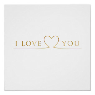Gouden I Love You Typografie Perfect Poster