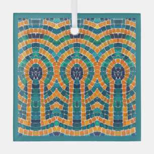 GOUDEN ICONEN MOZAÏEK Glas Vierkant Ornament