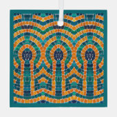 GOUDEN ICONEN MOZAÏEK Glas Vierkant Ornament (Achterkant)