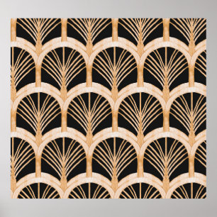 Gouden imitatie: waterverf art deco. poster
