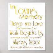 Gouden 'In Loving Memory' Bruiloftsbord Poster (Voorkant)