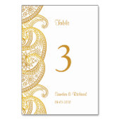 Gouden Indiase Paisley Traditionele Hindoe Bruilof Kaart (Achterkant)
