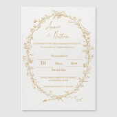 Gouden  ingewikkelde Lijst bruiloft uitnodiging (Voorkant)