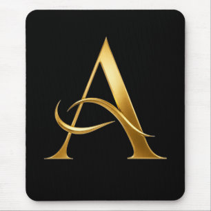 Gouden Initiaal Een Minimalistisch Ontwerp Muismat