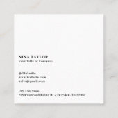 Gouden Initialen Border Monogram Minimalistisch Zw Vierkante Visitekaartje (Achterkant)