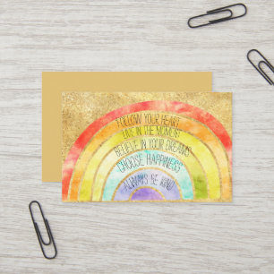 Gouden Inspirerende Citaten Regenboog Visitekaartje