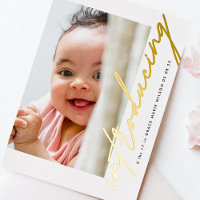 Gouden introductie geschreven fotobaby aankondigin