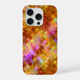 Gouden Iridiserende Mozaïekpatroon iPhone 15 Pro Hoesje