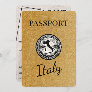Gouden Italië paspoort Save The Date