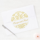 Gouden Ivoor bruid bruidegom Damask bruiloft zegel (Envelop)