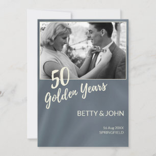 Gouden Jaren – Blauwe Foto-herdenking Kaart