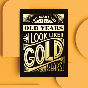 Gouden Jaren Folie Wenskaart