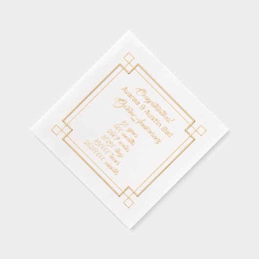 Gouden Jubileum 50e Folie Servetten (Rechts)