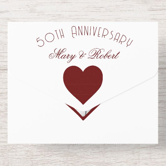 Gouden Jubileum - Bourgogne en Goud All In One Uitnodiging (Achterzijde)